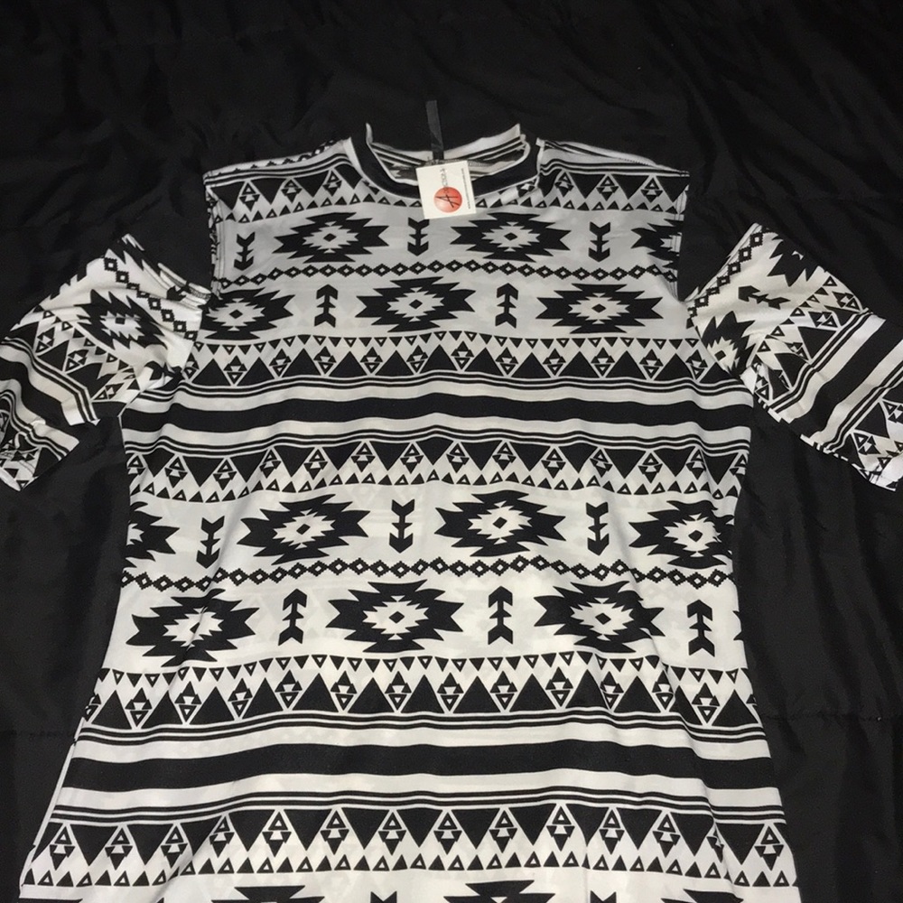 Unique black and white printed dress